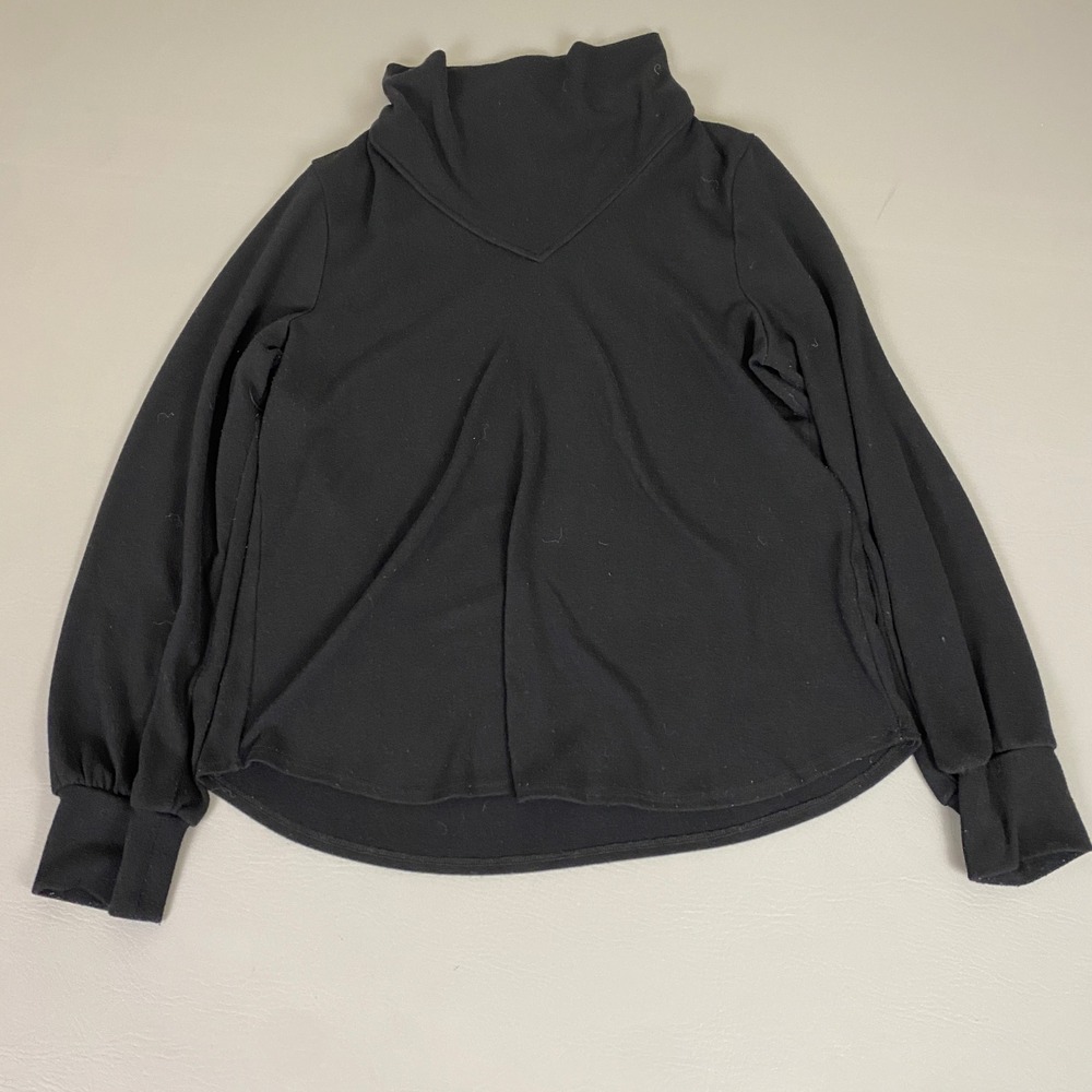 Karen Kane Turtleneck Sweater Womens XL Black Cowl Neck Long Sleeve Top Made USA